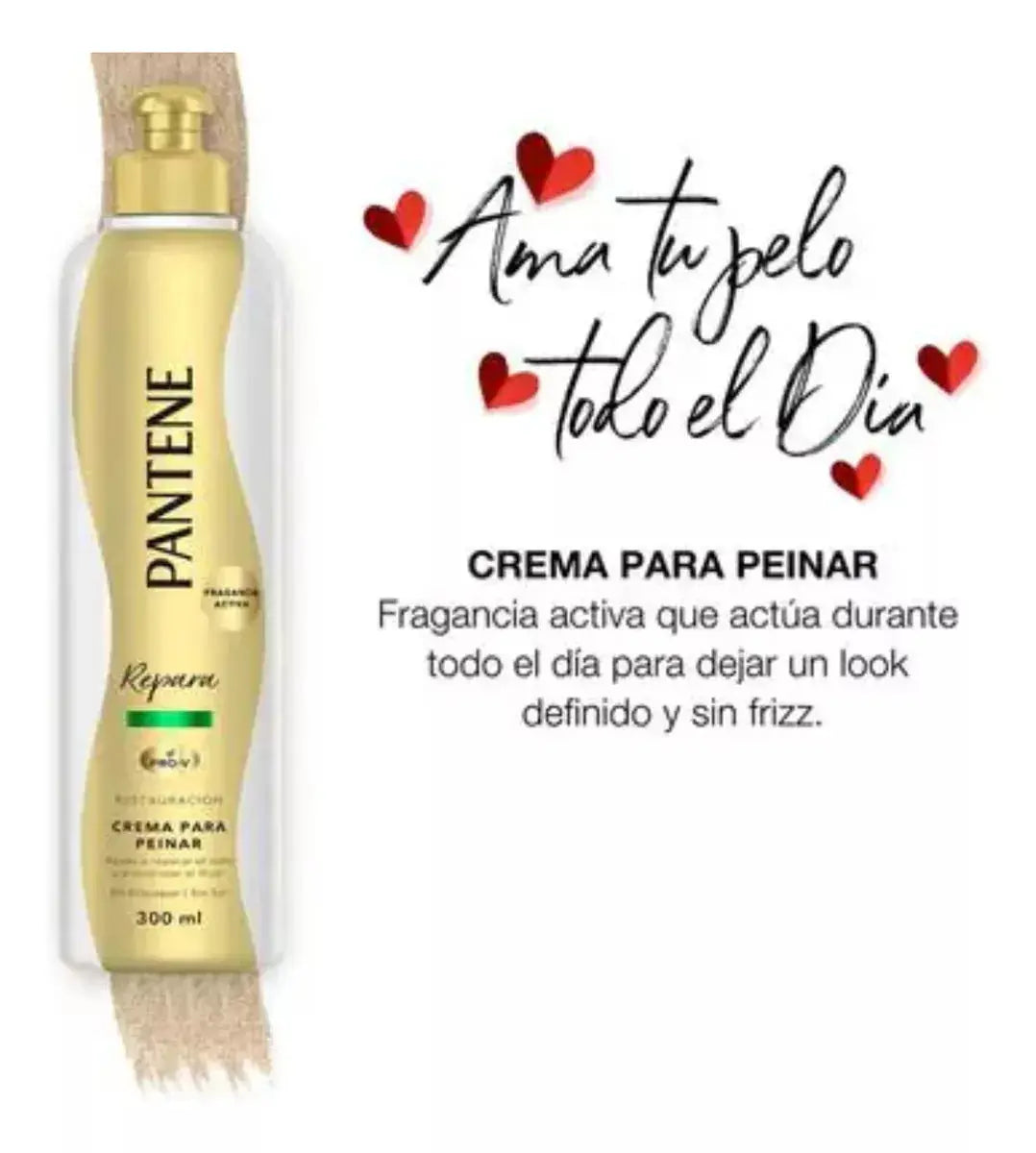 Crema Para Peinar Pantene Pro-v Reparacion 300 Ml Sin Sal - KCTS - vista lateral