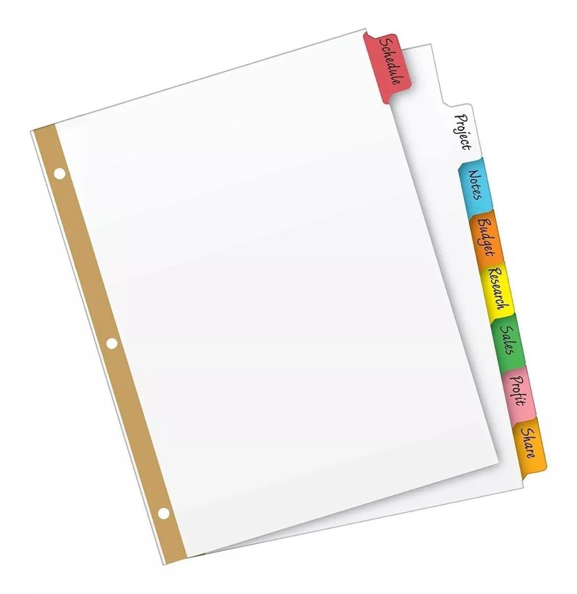 8 Separadores Borrables Avery Carpeta Pestañas Multicolor