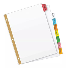 8 Separadores Borrables Avery Carpeta Pestañas Multicolor