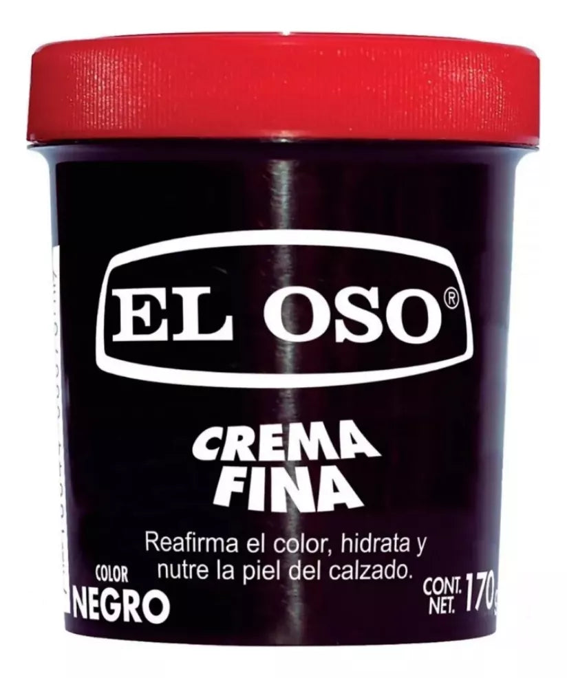 Crema Calzado El Oso Fina Color Negro 170g Limpieza Zapatos