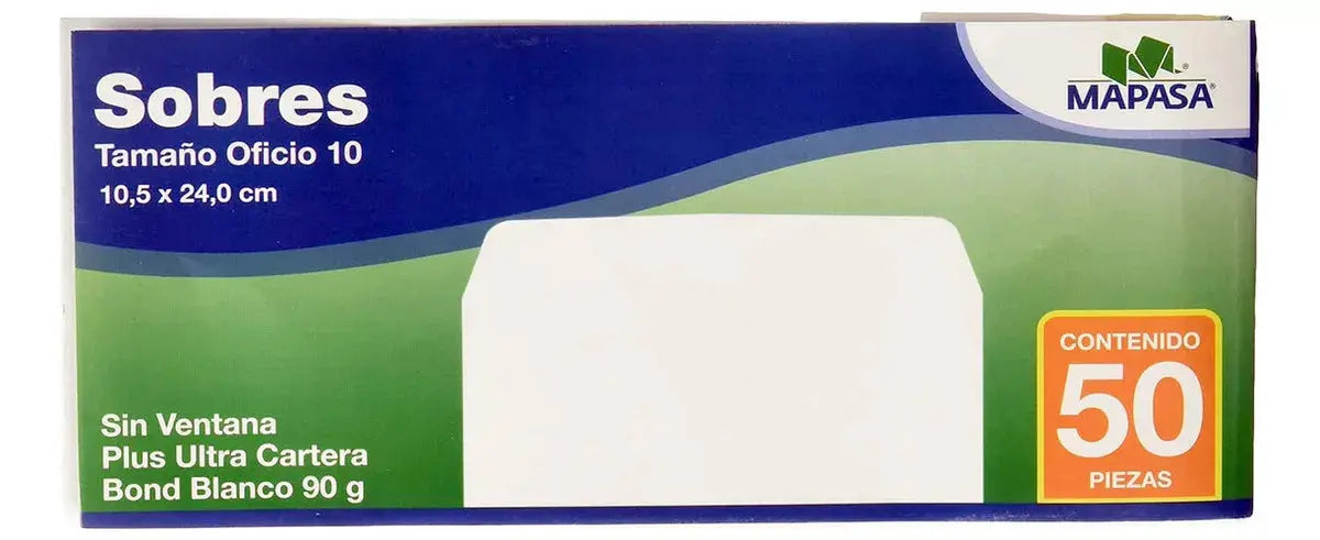 Sobre Correspondencia Oficio Blanco Liso Mapasa 50pzs Ha0172 - Marchante MX