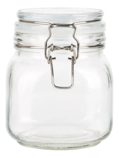 Contenedor Vidrio Hermético Tapa Clip 750 Ml Frasco Brocal