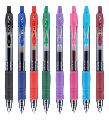 8 Boligrafos Gel Pilot G2 Premium Recargables Trazo Fino