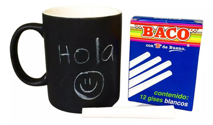 Caja 12 Gises Moldeados Color Blanco Baco Tizas Pizarron