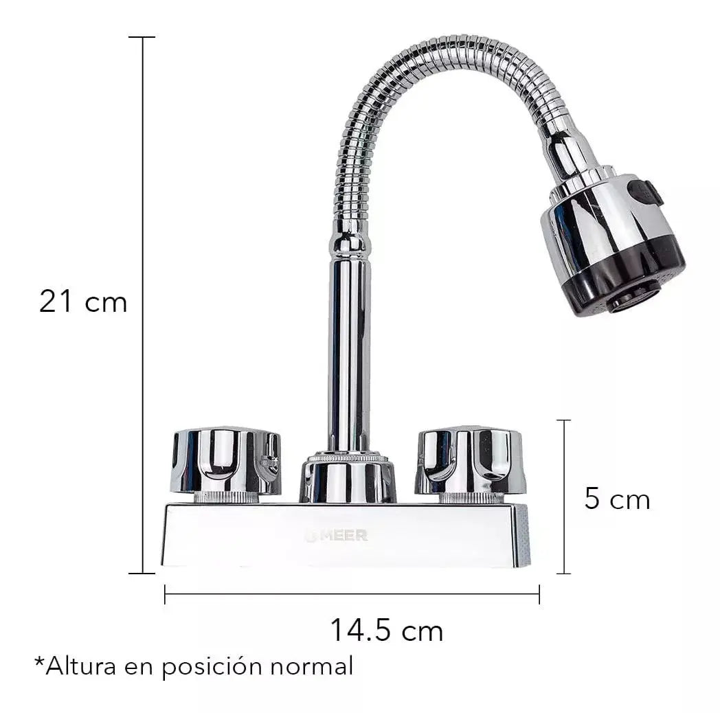 Mezcladora Flexible Lavabo Meer Llave Cocina 1/4 Vuelta - CNX - detalle