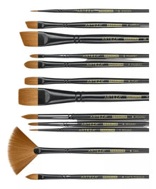12 Pinceles Acrilico Oleo Arteza Mango Madera