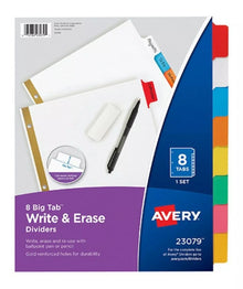 8 Separadores Borrables Avery Carpeta Pestañas Multicolor