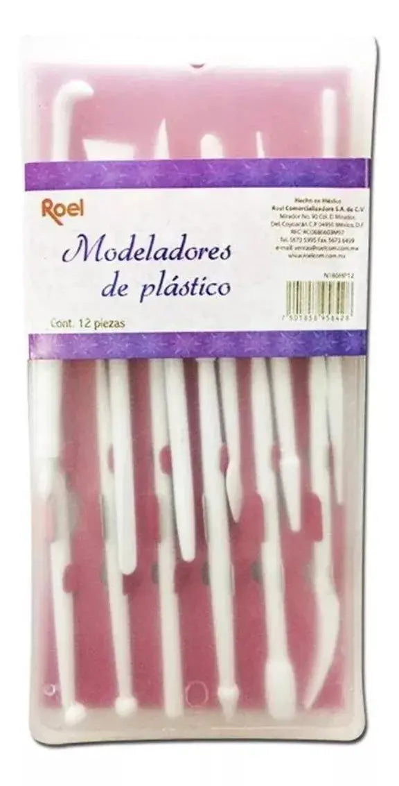 12 Modeladores Plastico Roel Manualidades Masa Arcilla - Roel - vista lateral