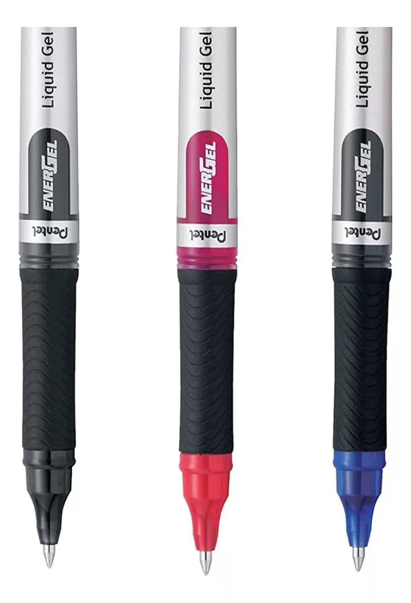 3 Bolígrafos Pentel Energel Tinta Gel Líquida 0.7 Mm Colores