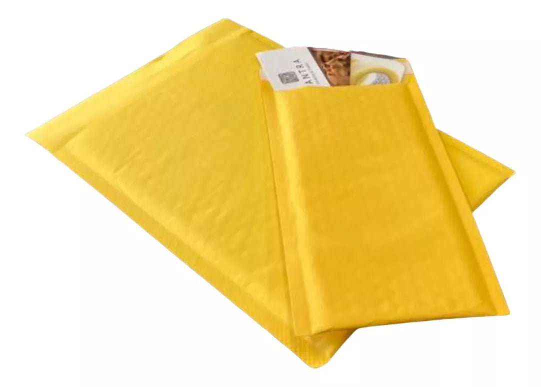 190 Sobres Burbuja 21.5cmx28cm Adhes Bubble Mailers Amarillo