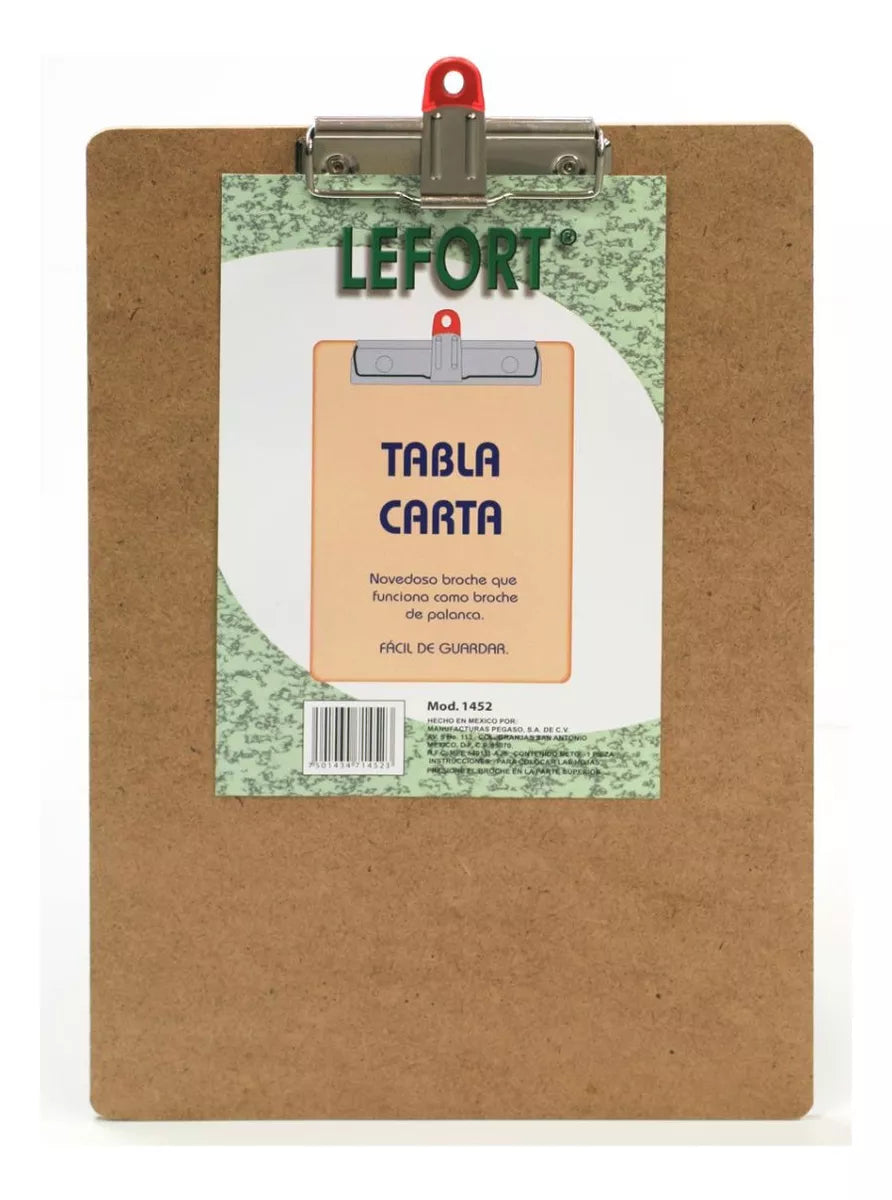 Tabla Sujeta Papeles I-clip Lefort Carta Fibracel