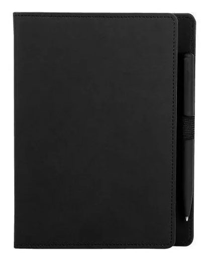 Libreta Hojas Rayadas Material Curpiel Bolígrafo Tinta Negra - MarchanteMX