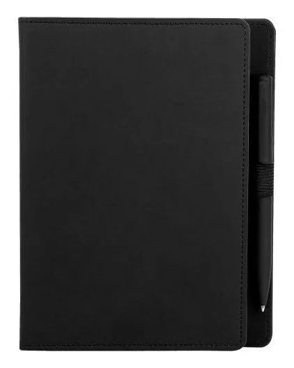 Libreta Hojas Rayadas Material Curpiel Bolígrafo Tinta Negra - MarchanteMX