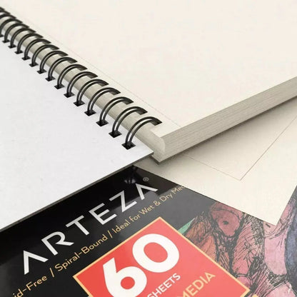 Block Mixed Media 28x35.5 60h Microperforado Arteza - Coveme - vista lateral