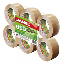 36 Piezas Cinta Adhesiva Canela Empaque Janel 060 48mmx150m
