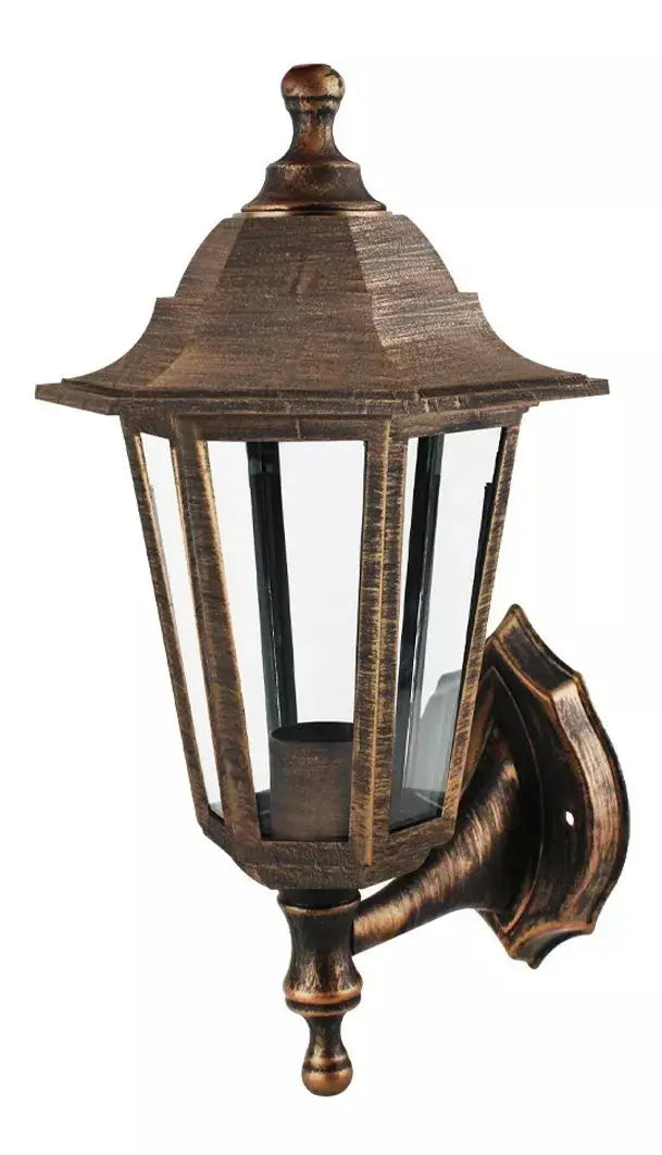 Farol Pared Estilo Colonial Color Cobre Sanelec Exteriores - Sanelec - vista lateral