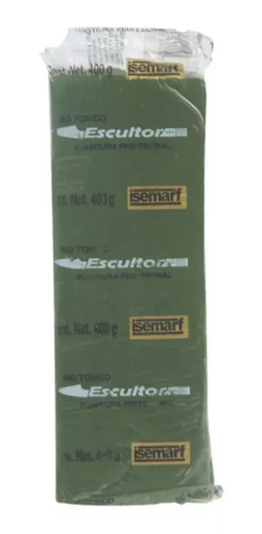Plastilina Profesional Isemarf Verde Olivo 400 Gr. P/Escultor Pza - Isemarf