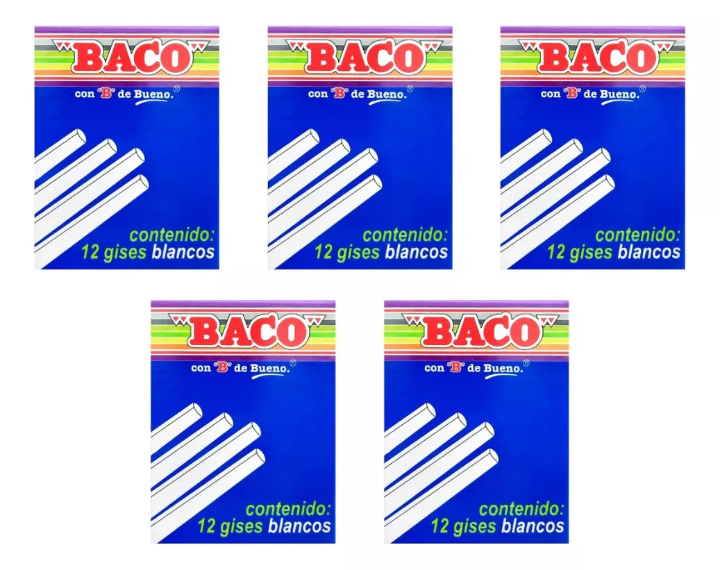 5 Cajas Gises Blancos Moldeados Baco 12 Piezas C/u