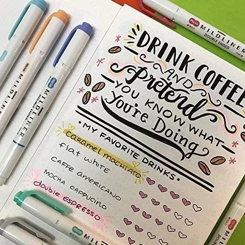 5 Piezas Marcadores Mildliner Plumones Zebratonos Calidos - Marchante MX