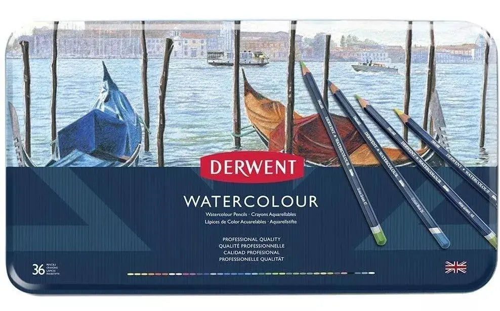 Lápices Derwent Acuarelables 36 Piezas Caja Metal - Marchante MX