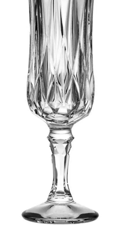 6 Copas Flauta Vino Tinto Vidrio Cristal Labrado Verzy