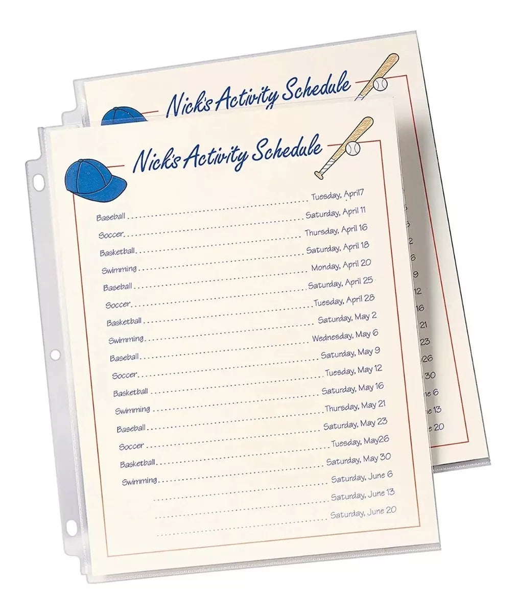 50 Protectores Hojas Avery Tamaño Carta Transparente Carpeta