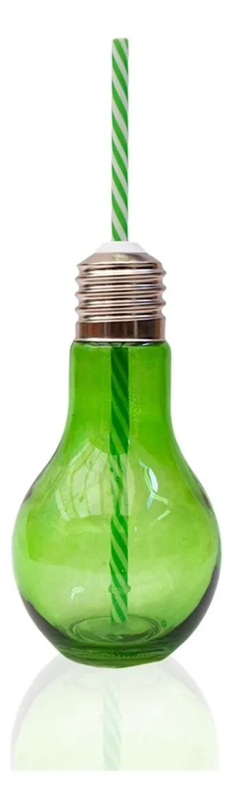 6pz Frascos Mason Jars Cristal Vaso Foco Colores Tapa Popote Color Mix