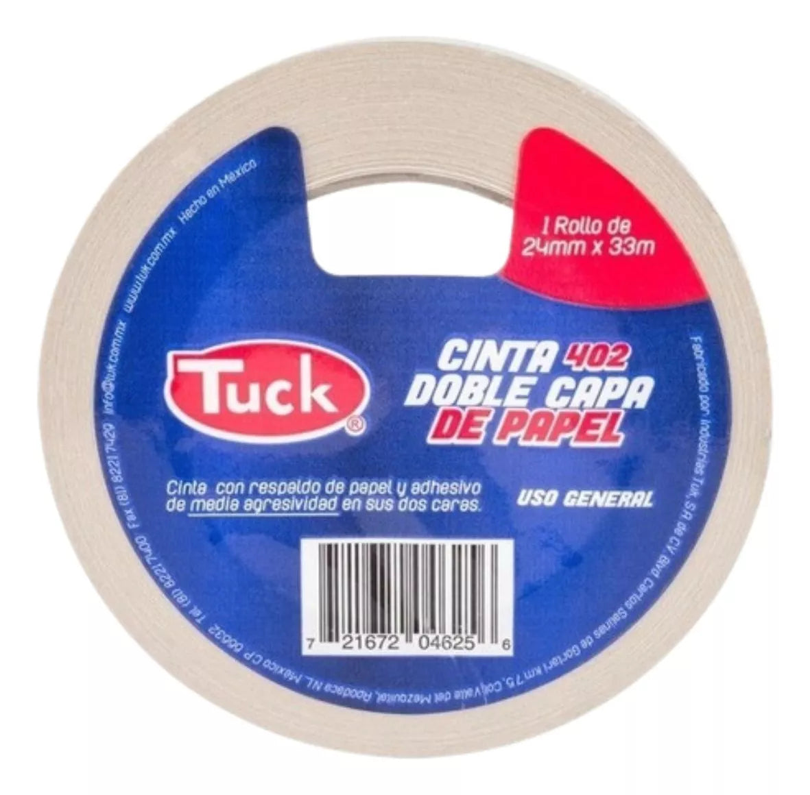 Cinta Doble Capa Papel Tuck 24mm X 33m Uso General