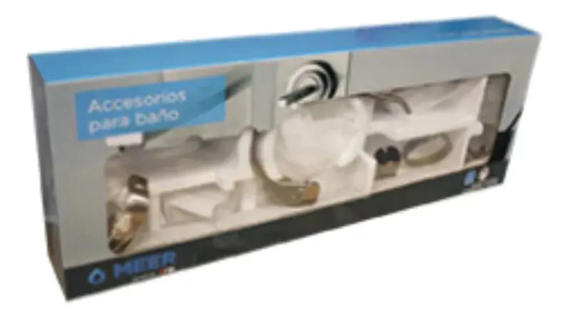 Juego Accesorios Baño 6 Pzs Meer Color Plateado Satinado - CNX - detalle