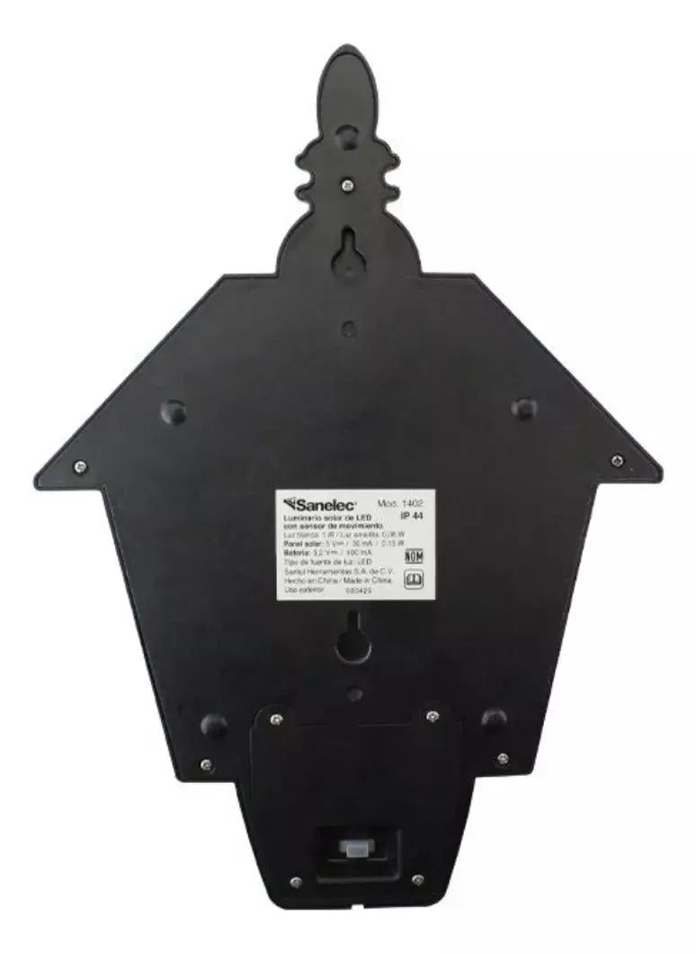 Lampara Farol Solar Pared Sanelec Luz Led Blanca/amarilla - Sanelec - detalle