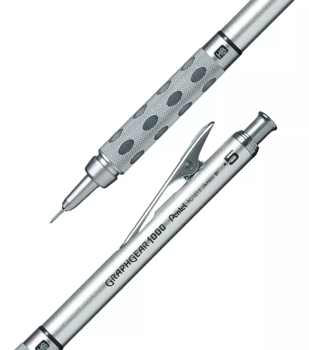 Lapicero Profesional Pentel Graphgear Plata Dibujo 0.5mm
