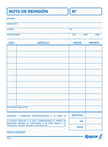 6 Block Notas Remisión Duplicado Rayter 1/4 22 Juegos C/u