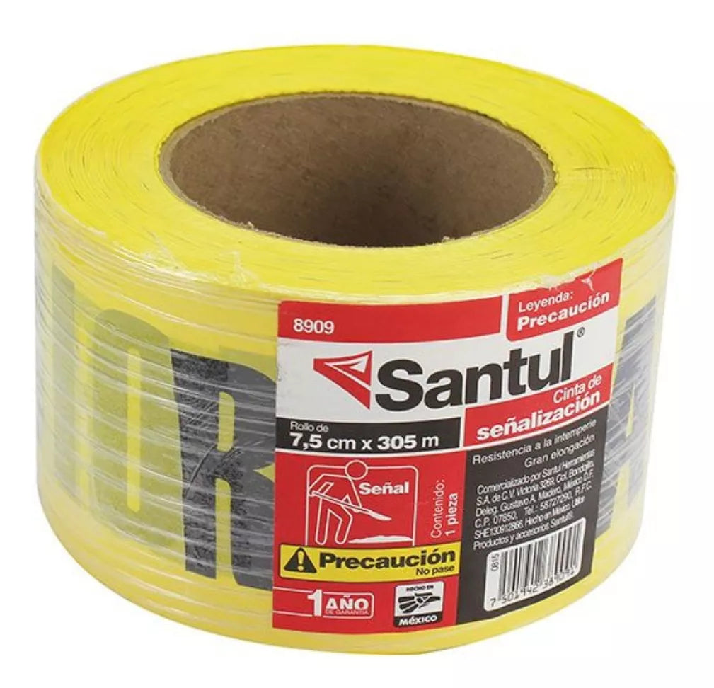 Cinta Señalización Precaución 305m X 75mm Santul Amarillo