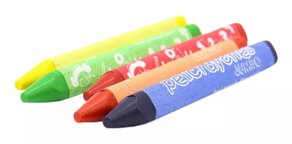 6 Crayones Triangular Jumbo Cera Pelikan Escolar Niños