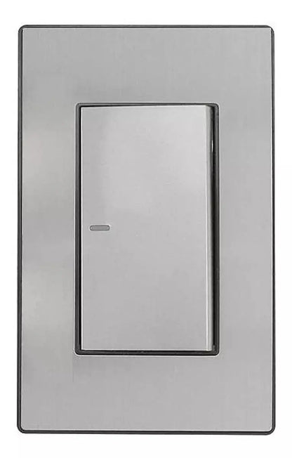 Placa Apagador Sencillo Sanelec 4630 Cordoba Acero Inox. - Marchante MX