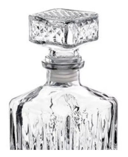 2 Pz Licorera Cuadrada Grande Rodas 750ml Vidrio Cristal