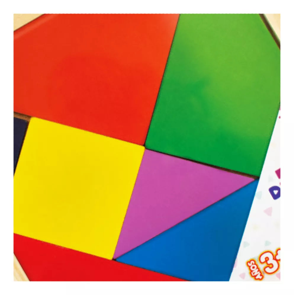 Tangram Dix Madera Grande Didactico Infantil