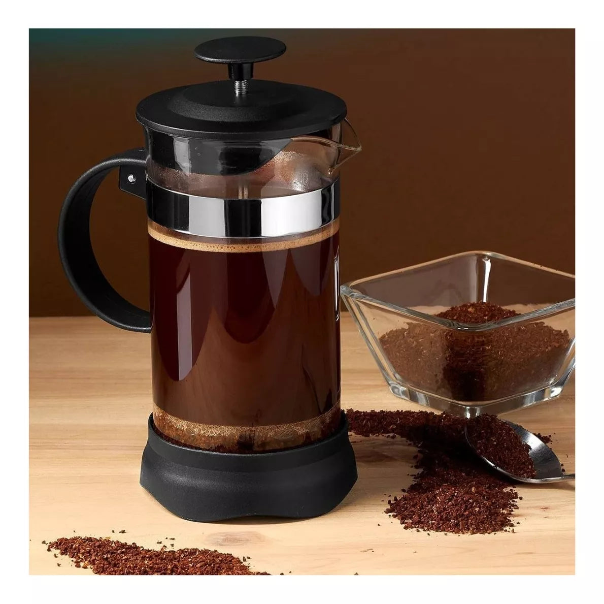 6 Pzs Cafetera Prensa Francesa 350ml Vidrio Embolo Cafe Te