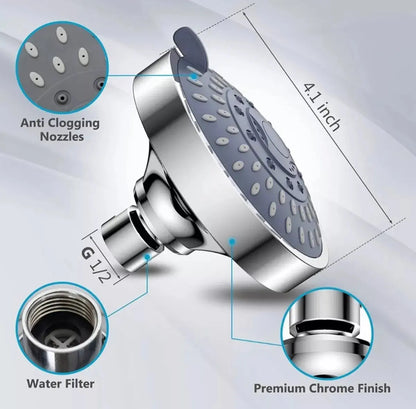 Regadera Redonda 4 Pulgadas Meer Acero Inoxidable Antisarro - CNX - vista trasera