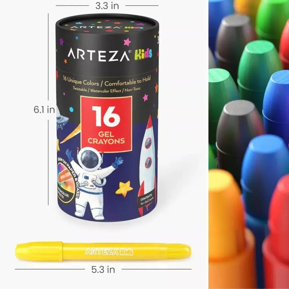 Set 16 Crayones Gel Twistables Niños Dibujo Colores Arteza - Arteza - vista trasera