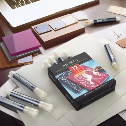 Set 12 Marcador Aceite Permanente Blanco Titanio Arteza