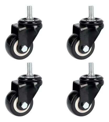 4pz Rueda Pvc Surtek Rodaja Espiga Roscada 2 Negro Llanta - Lock - vista lateral