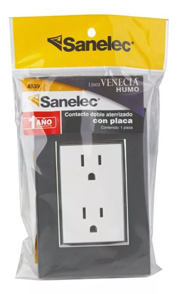 2 Pzs Placa Venecia Humo Sanelec Contacto Doble