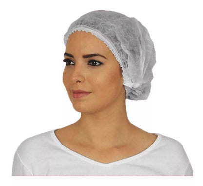 100 Cofia Gorro Plisado Desechable Alyger Elastico Doble