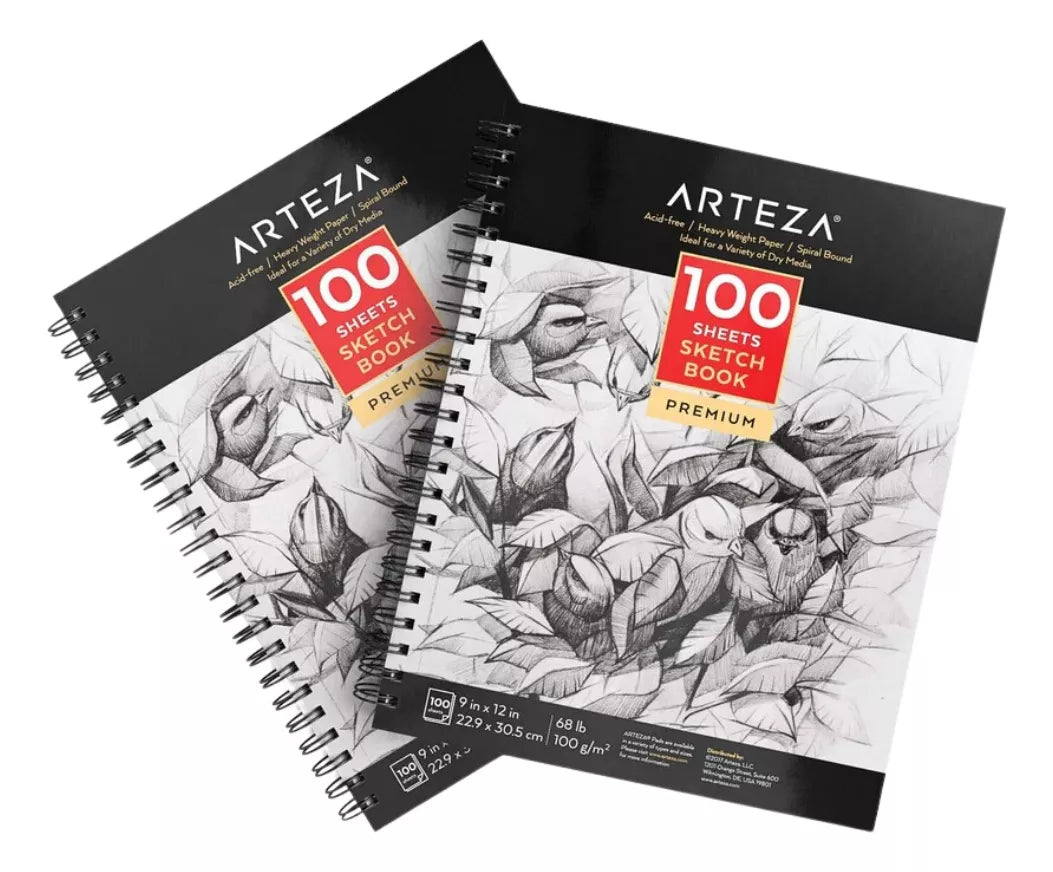 Paquete 2 Cuadernos 100g Boceto Espiral 100 Hojas Arteza