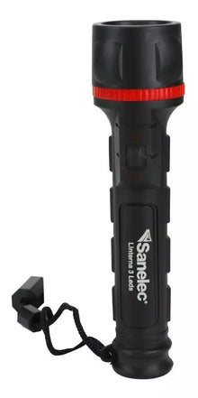 Linterna Sanelec Negro Incluye Pilas Aa 3 Leds Resiste Agua - Sanelec - detalle