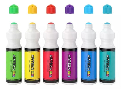 Marcadores Puntos Niños 75 Ml + Libro Actividades Arteza