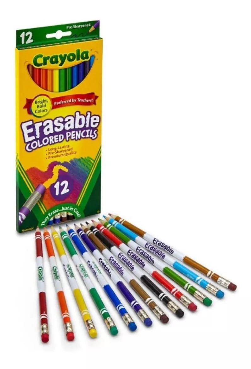 Lápices De Colores Crayola Borrables Fácil Borrado 12 Piezas