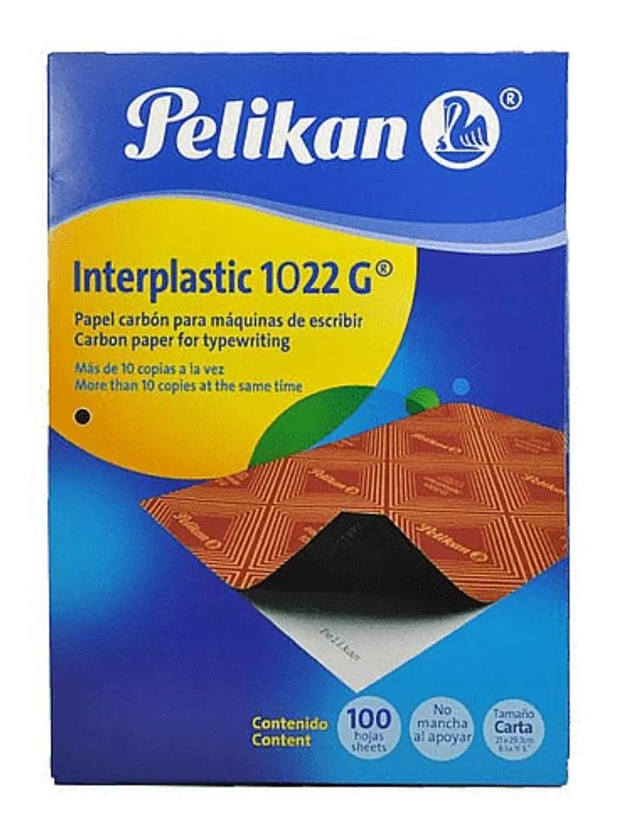 100 Hojas Papel Carbón 1022g Carta Pelikan Interplastic