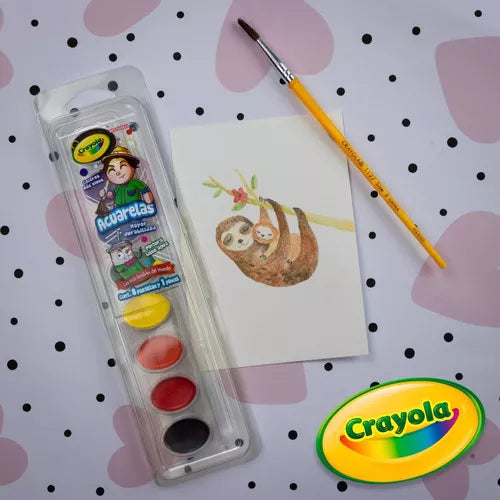 Acuarelas 8 Colores Pastillas Crayola Escolares Lavables
